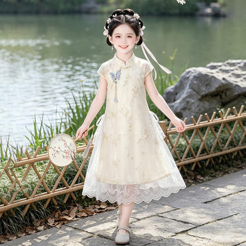 女童新中式旗袍国风连衣裙2026夏季新款中大童国风改良汉服公主裙