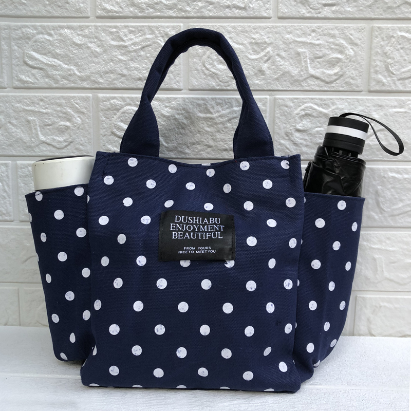 便携帆布时尚外出包包饭盒袋子