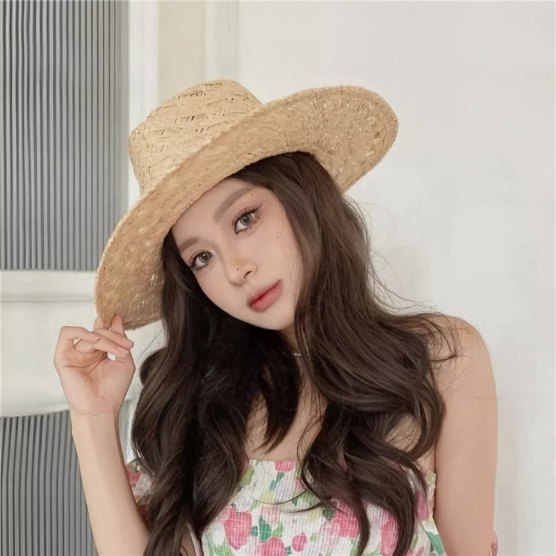 大檐巴拿马爵士手工编织拉菲草帽子女夏季出游海边度假防晒沙滩帽,服饰配件/皮带/帽子/围巾,帽子,淘宝优惠券,粉丝福利购,淘宝优惠卷