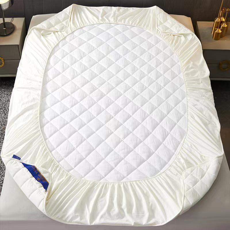 Hotel Fitted Mattress Topper Bed Pad Protecto Cover Queen-封面