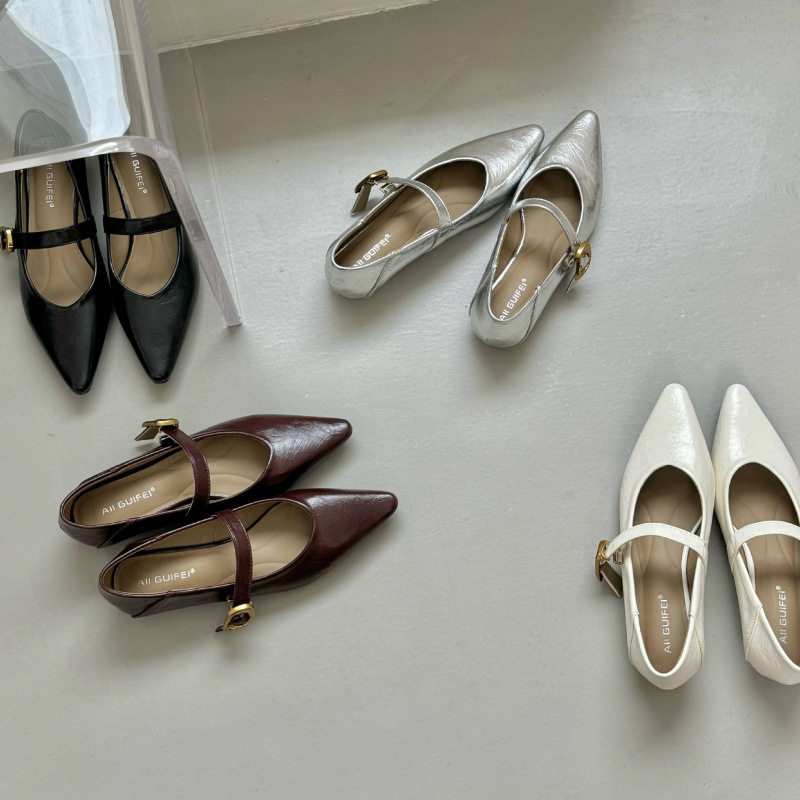 2026韩版新款尖头玛丽珍高跟鞋女一字扣带法式气质粗跟单鞋,女鞋,时装靴,淘宝优惠券,粉丝福利购,淘宝优惠卷