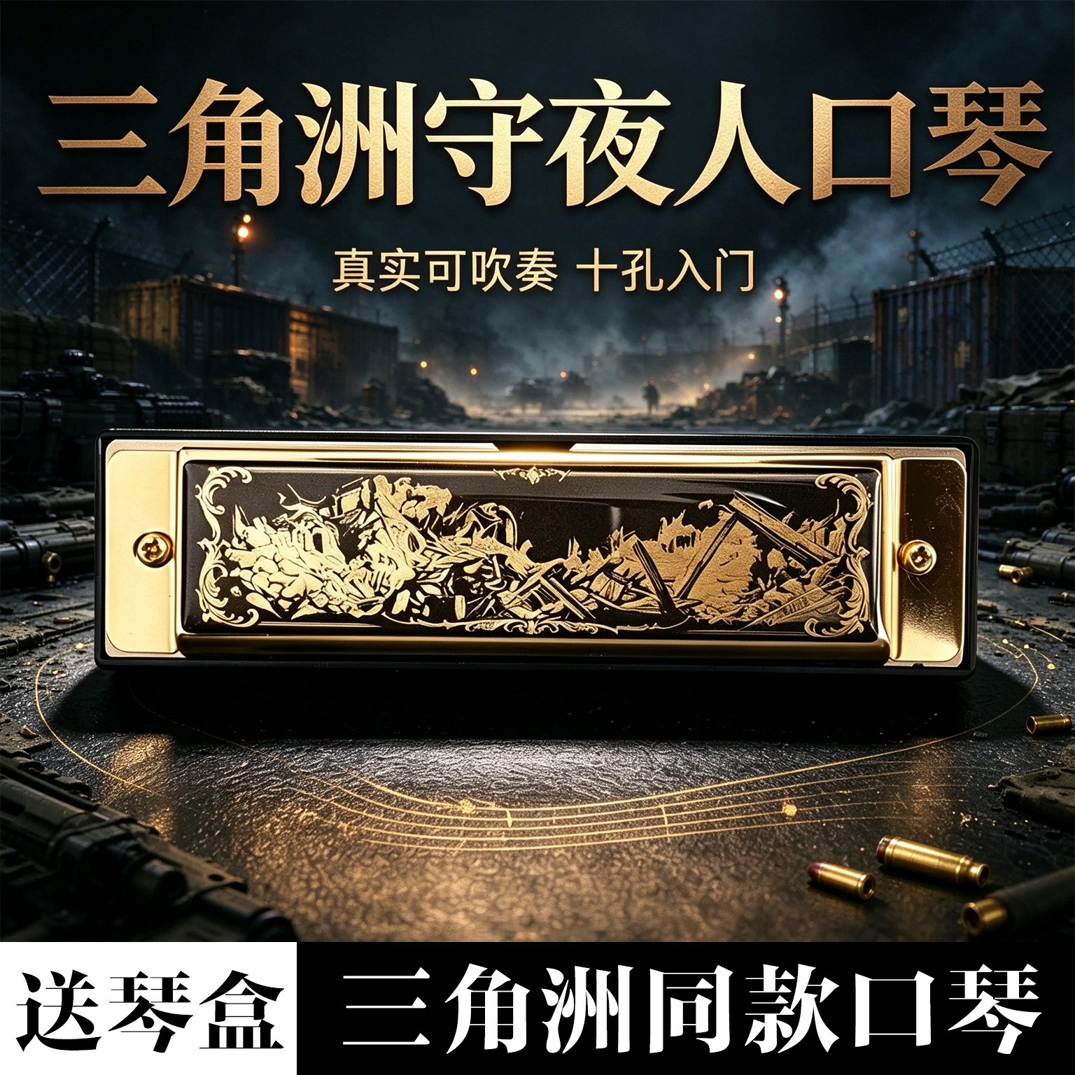 三角洲行动游戏同款守夜人口琴10孔可吹奏道具周边模型网红乐器