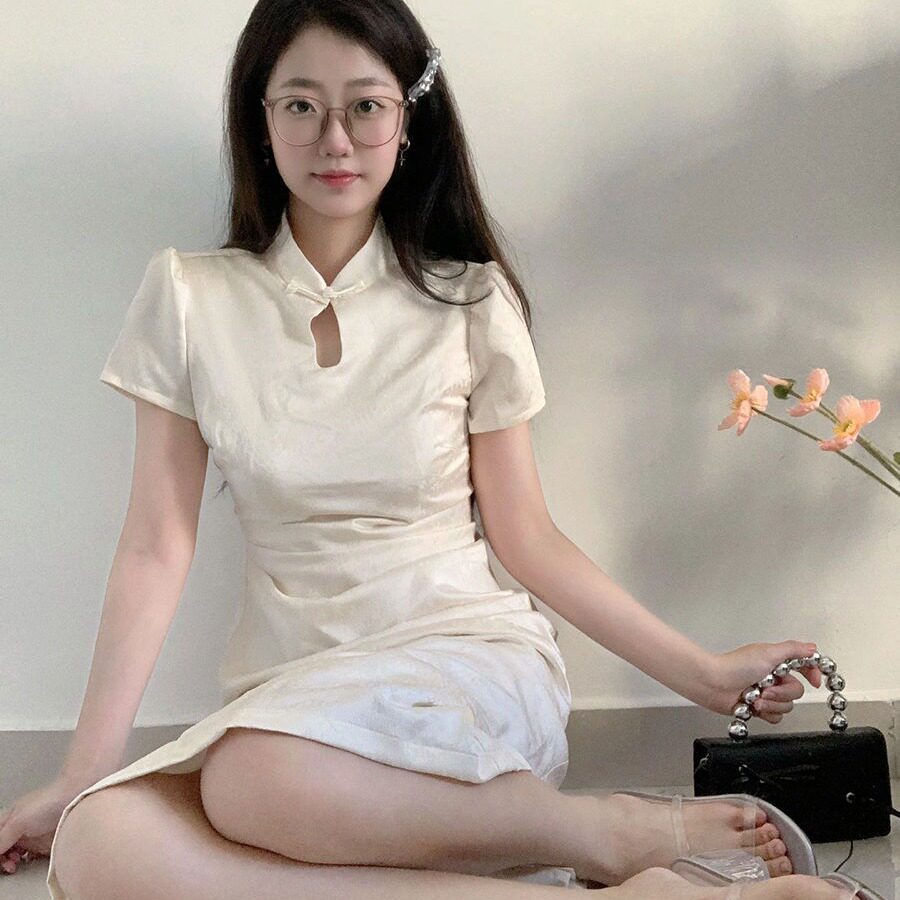 新中式古风改良旗袍夏季新款小个子独特气质收腰显瘦修身连衣裙女