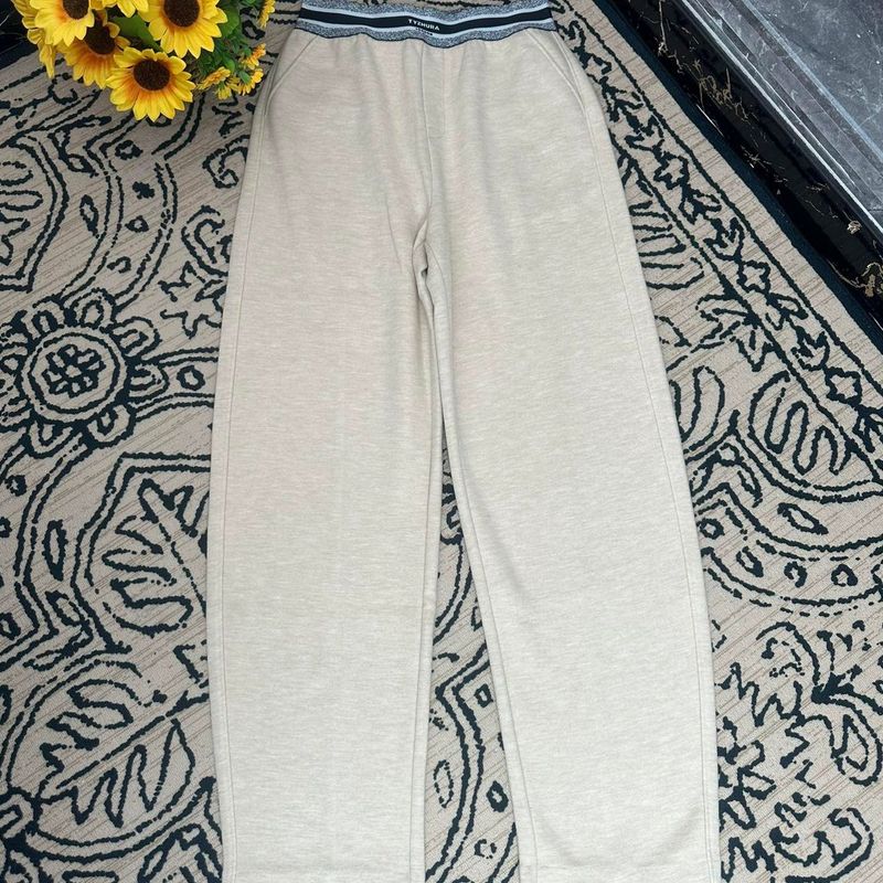 蘑菇英国代购 TYZHURA 特价 海沙色羊绒混纺运动休闲裤