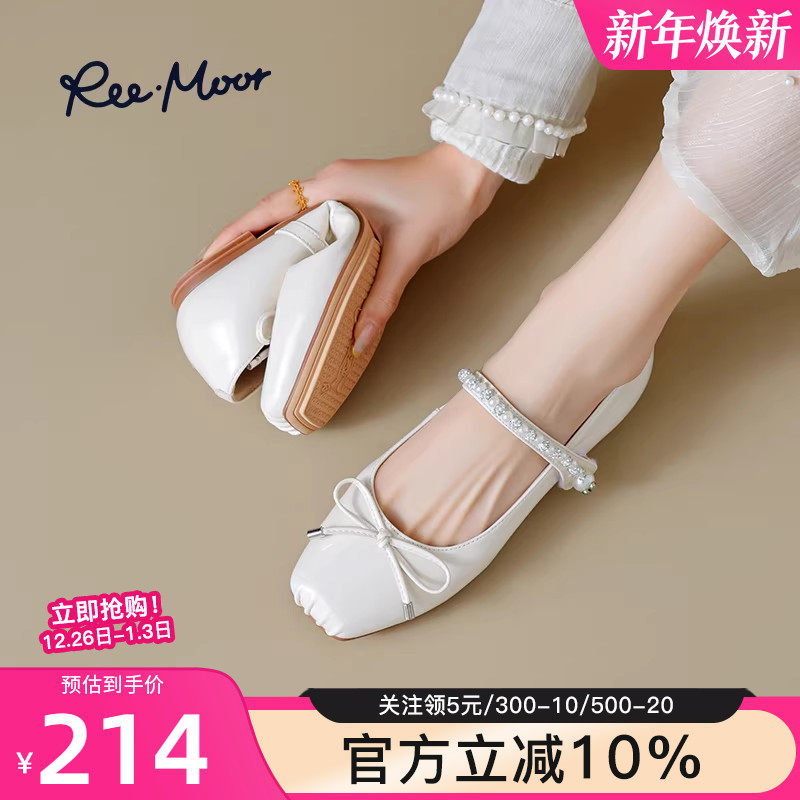 REEMOOR2025新款蝴蝶结单鞋