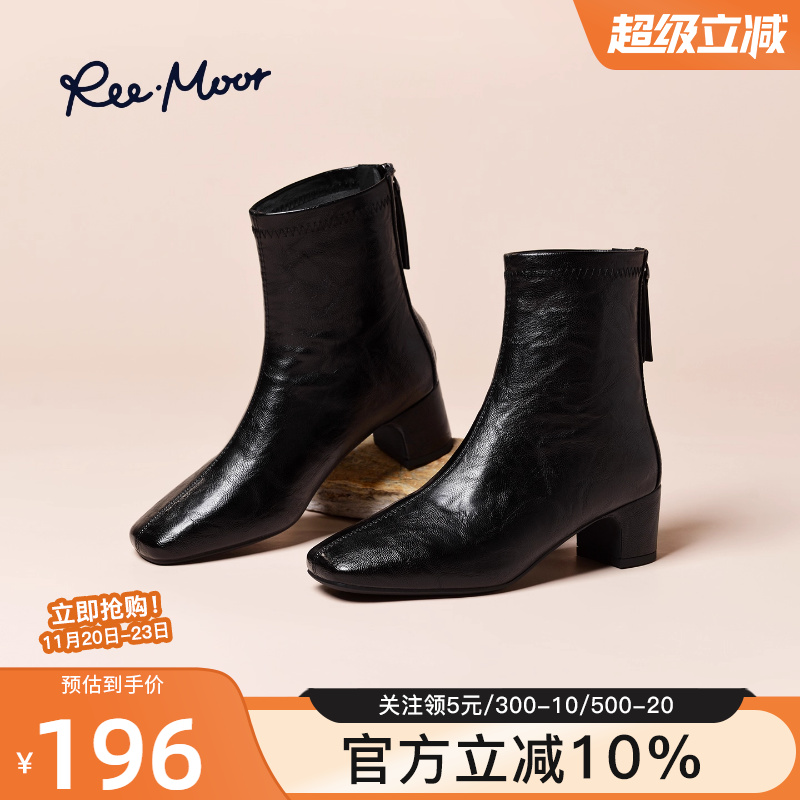 2025新款粗跟时装靴女