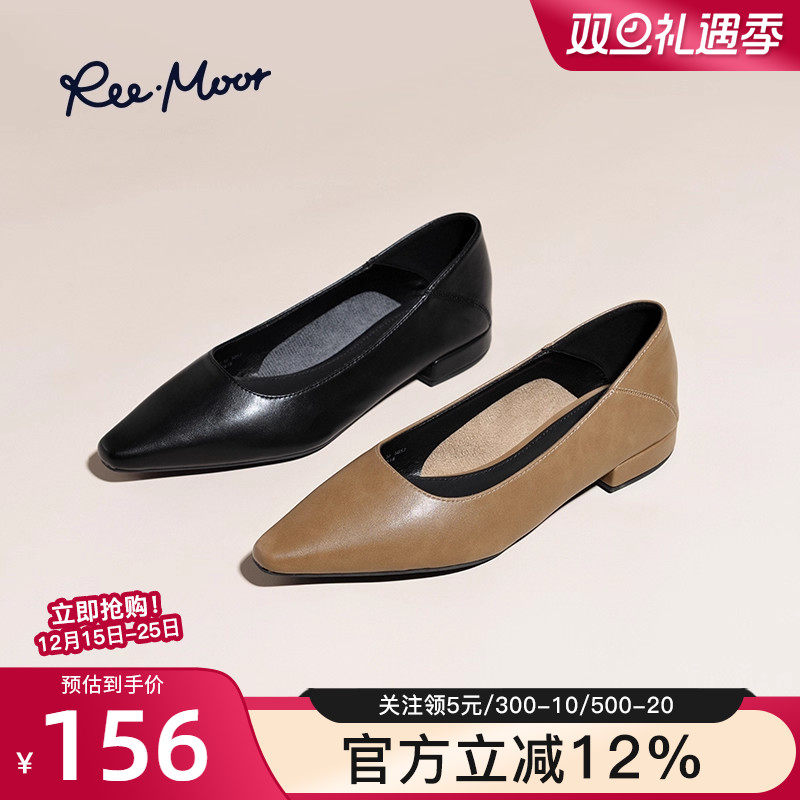 reemoor睿慕玛丽珍鞋尖头粗跟
