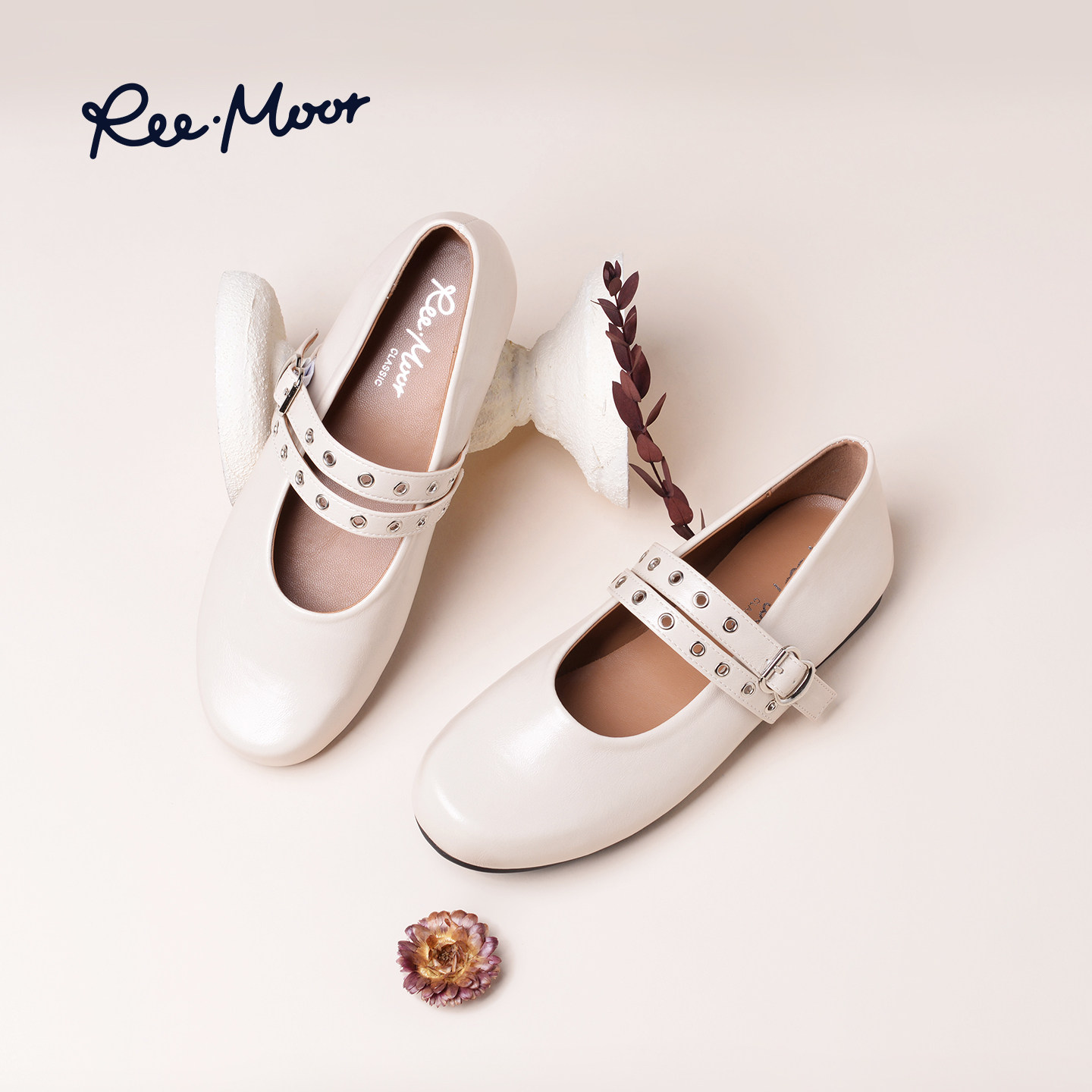 reemoor法式双扣带玛丽珍鞋女浅口平底百搭轻熟风通勤单鞋睿慕,女鞋,玛丽珍鞋,淘宝优惠券,粉丝福利购,淘宝优惠卷