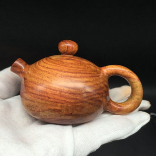 海南黄花梨西施壶小茶壶把把壶木雕圆雕复古红木手把件