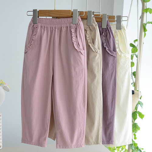 夏季薄款女童长裤子休闲裤