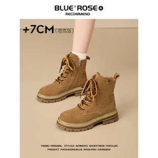 2025年超火马丁靴女川西旅游穿搭高级感真皮厚底防水草原沙漠靴子