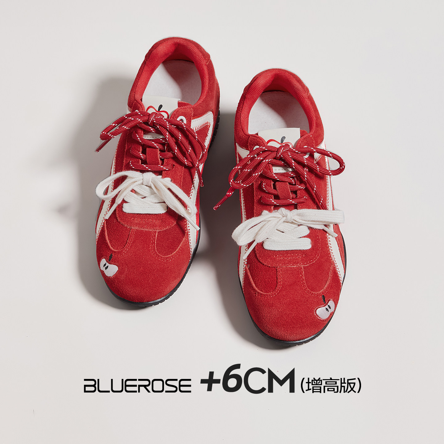 厚底内增高6cm德训鞋女款2026新款春轻便软底巨好看爆款红色鞋子