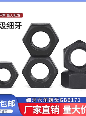 12级细牙六角螺母细扣幼牙螺帽M10M12M20M30M40M48M56*1.5x2x3x4