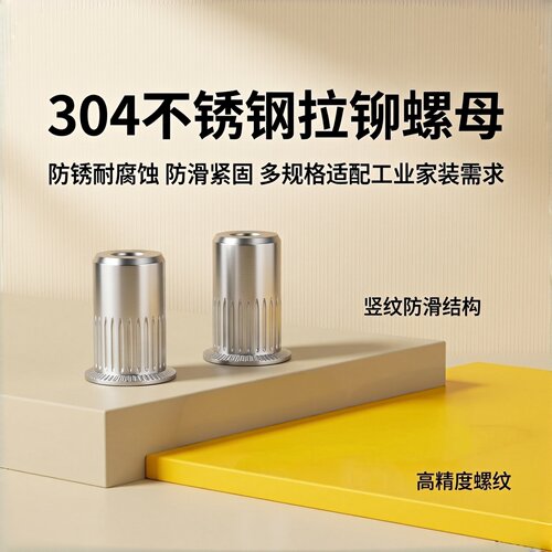 不锈钢沉头平头铆螺母GB17880