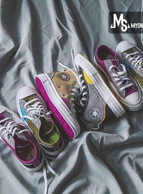 Converse/匡威1970s chuck70千鸟格解构高低帮休闲帆布鞋 168695C