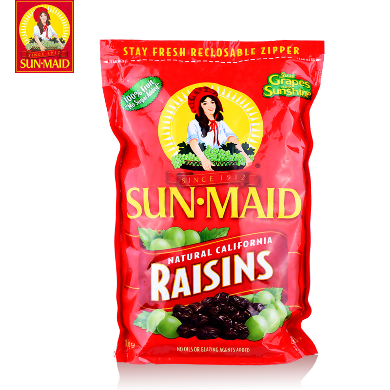 美国Sun-Maid加州阳光少女 葡萄干 提子干168g/1020g烘焙甜品零食