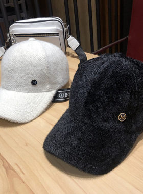 女士秋冬季加厚ins风白色帽子