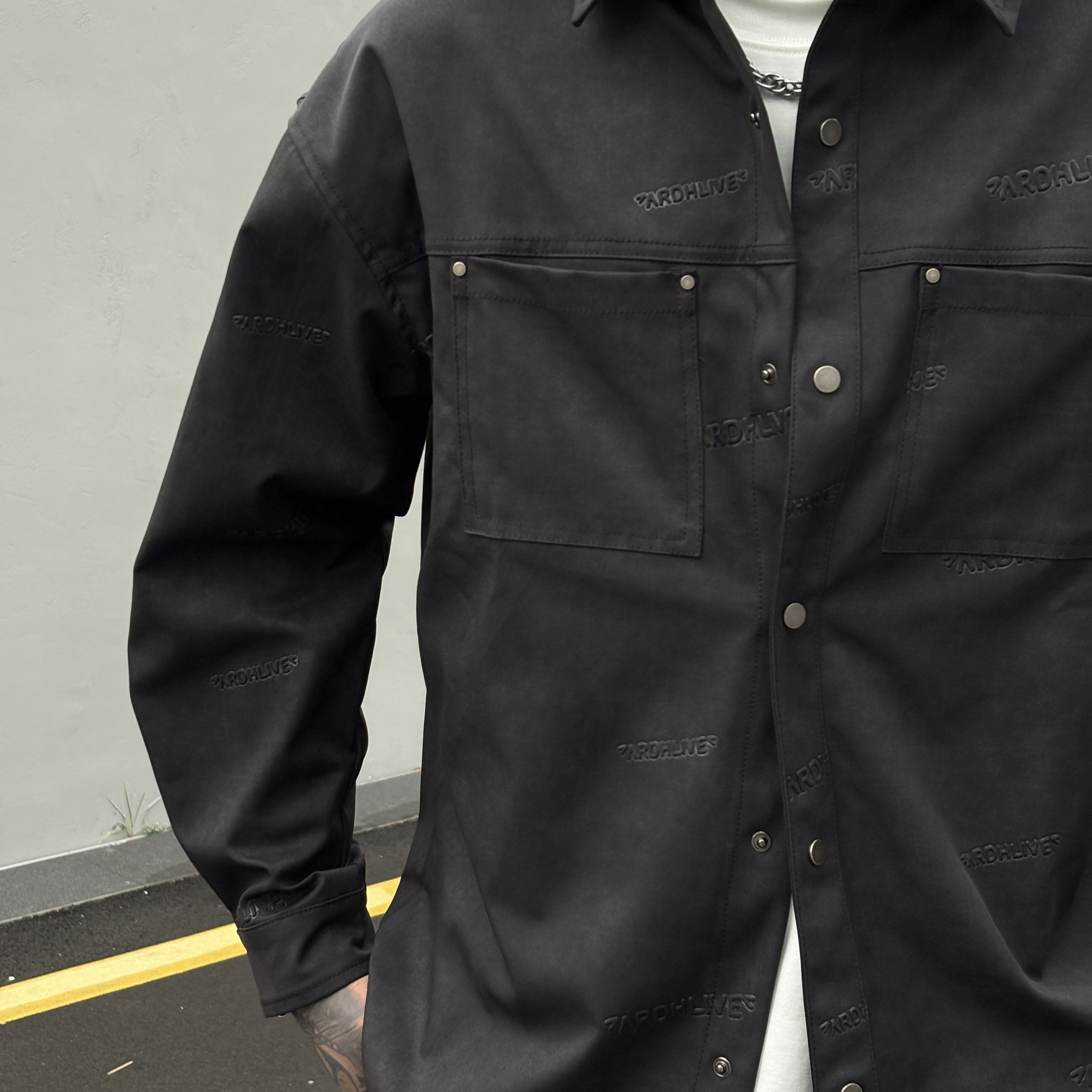 设计师新款男士刺绣字母衬衫