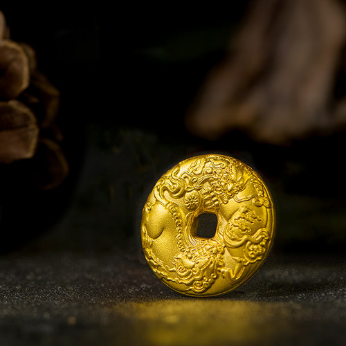 金米黄金吊坠事事如意平安扣