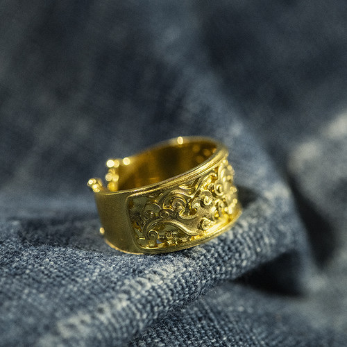 金米黄金戒指福祉金开口戒指