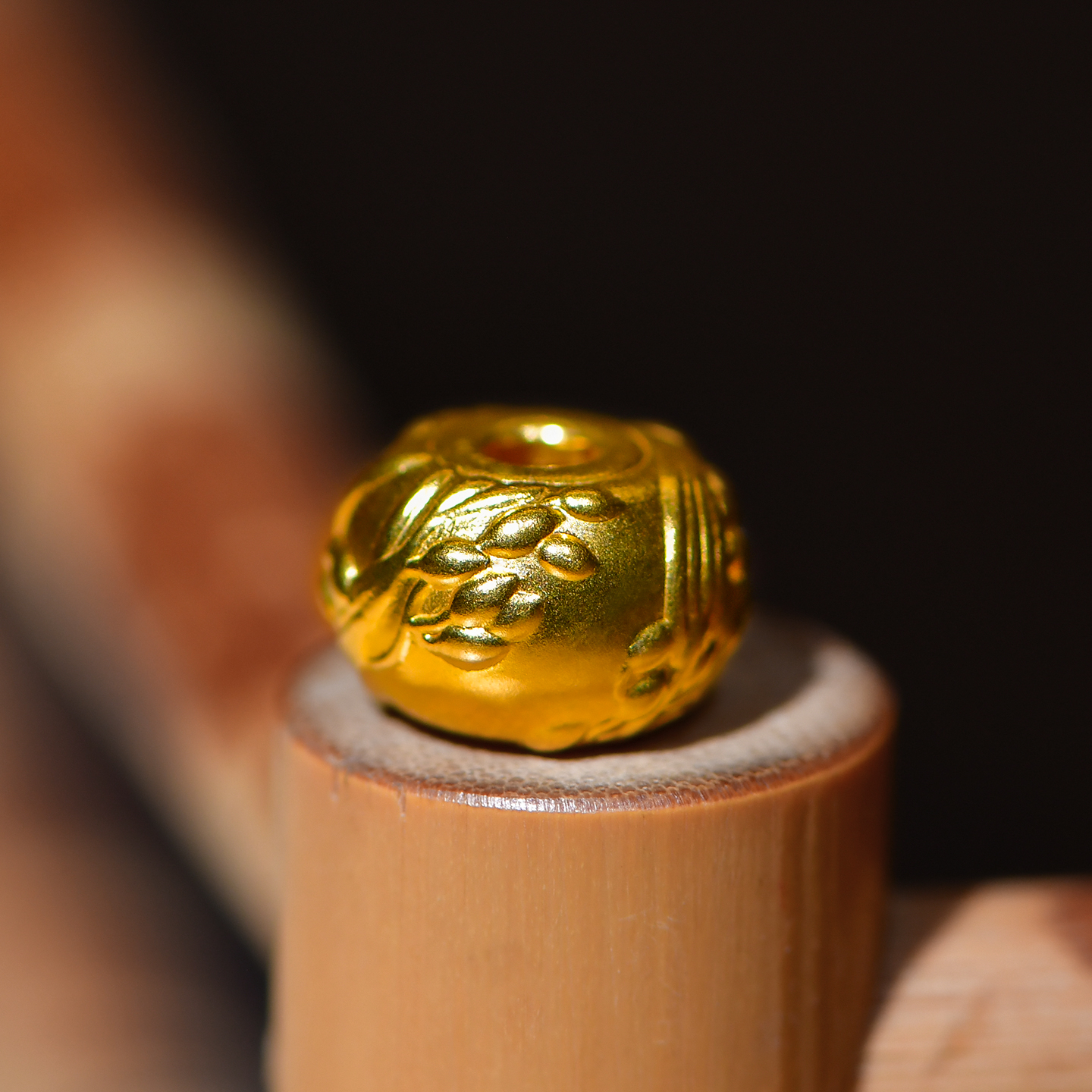 金米黄金手链岁岁平安算盘珠