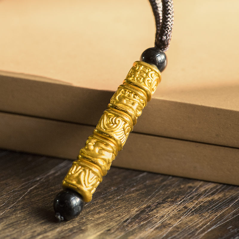 金木水火土吊坠情侣足金转运珠