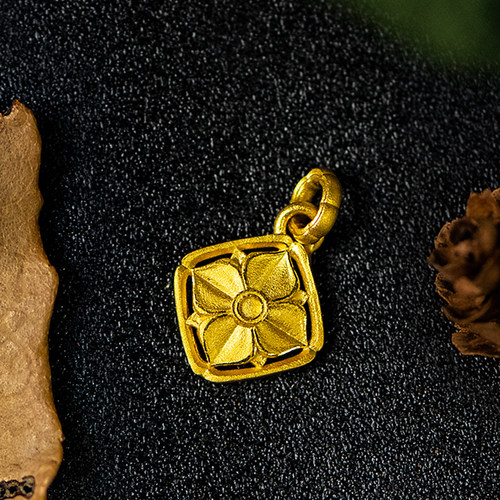 情人礼物黄金花卉系列项链吊坠