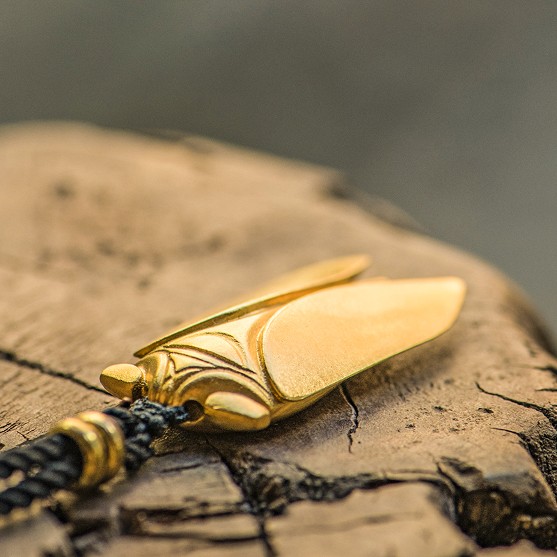 足金金蝉吊坠古法金成人礼开学季