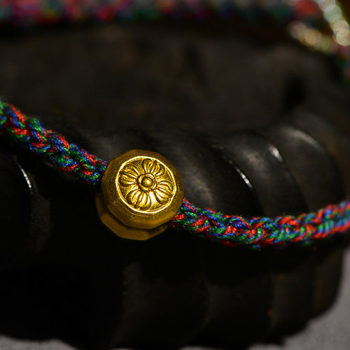 金米黄金转运珠手链金刚珠莲花珠