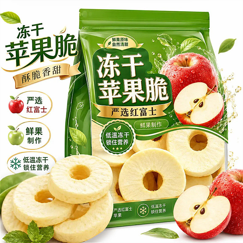 烟台特产!冻干厚切苹果脆片