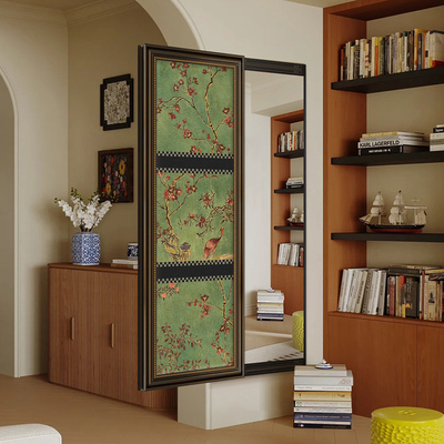 南洋风复古推拉式全身镜装饰画法式中古风隐藏式暗藏穿衣镜挂画