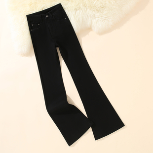 it:CHOCOOLATE2025秋季爆款黑色牛仔微喇裤弹力喇叭裤女马蹄裤子