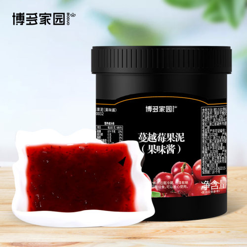 博多家园 蔓越莓果泥果酱 烘焙果茶冲饮面包奶茶店专用1.3KG热卖 - 封面