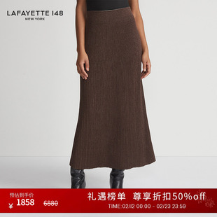 LAFAYETTE148/拉飞逸 A字肌理感针织半裙长裙