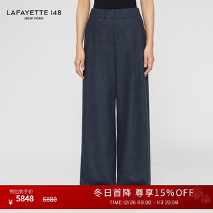 拉飞逸羊毛法兰绒单褶裥高腰阔腿裤 LAFAYETTE148 25秋冬新款