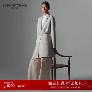 LAFAYETTE148 拉飞逸精梳羊毛双面呢轻薄大衣