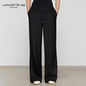 LAFAYETTE148 26春夏新款 拉飞逸桑蚕丝垂感松紧腰直筒长裤