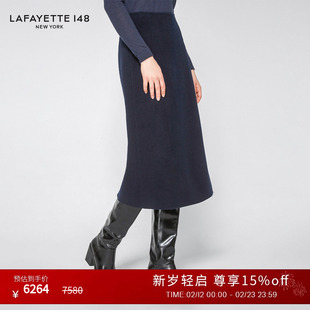 【25秋冬新款】LAFAYETTE148/拉飞逸羊毛双面呢A字半裙