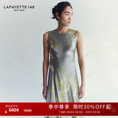 LAFAYETTE148 拉飞逸斜裁褶裥桑蚕丝印花连衣裙