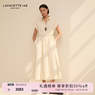 LAFAYETTE148 裙 轻旅系列轻薄棉府绸收腰褶皱衬衫