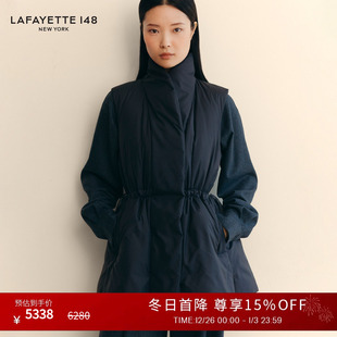 拉飞逸青果领抽绳收腰鹅绒羽绒背心 LAFAYETTE148 25秋冬新款