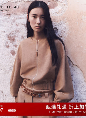 LAFAYETTE148/拉飞逸丝麻混纺水滴袖飞行员夹克