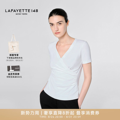 Lafayette148瑞士棉收腰T恤