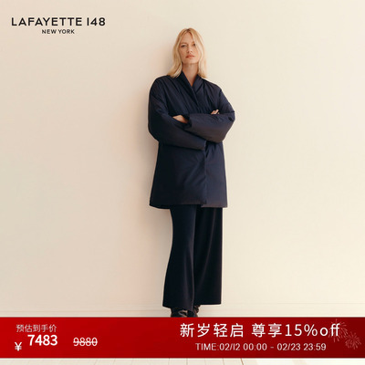【25秋冬新款】LAFAYETTE148/拉飞逸中长款面包领白鹅绒羽绒大衣