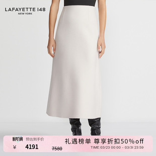 LAFAYETTE148 拉飞逸绵羊毛混纺双面呢A字型半身裙