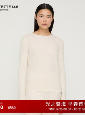 【26早春新款】LAFAYETTE148/拉飞逸轻薄肌理感羊绒针织上衣