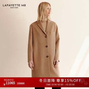 拉飞逸落肩袖 LAFAYETTE148 轻便驼绒大衣 25秋冬新款
