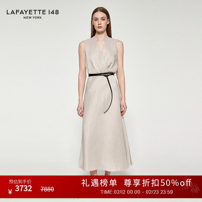 【25夏季新款】【博主同款】LAFAYETTE148/拉飞逸V领裹身连衣裙
