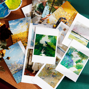 6款 画廊系列复古油画文艺创意小清新手帐素材卡片 小卡可可 盒装