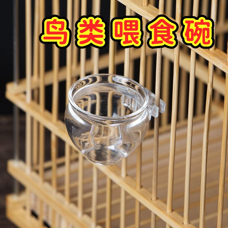 鸟用圆水碗用品水杯透明食碗
